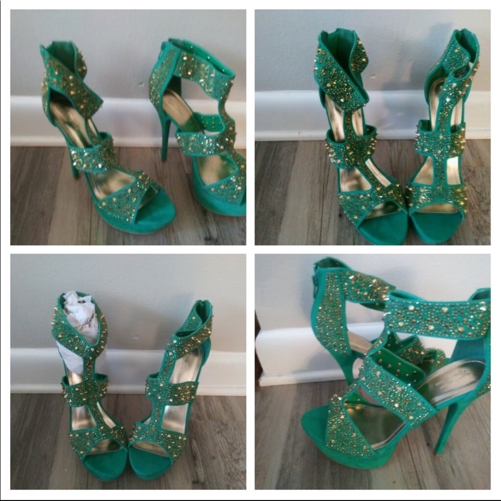 SEAGREEN “PAULETTE” VIA FIORE 6 1/2 INCH HEELS!!